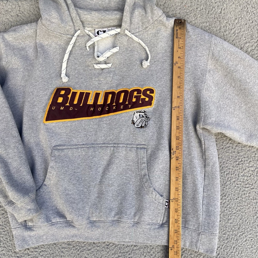 Vintage University of Minnesota Duluth Hoodie UMD Bulldogs Hockey Sweatshirt - Picture 7 of 8